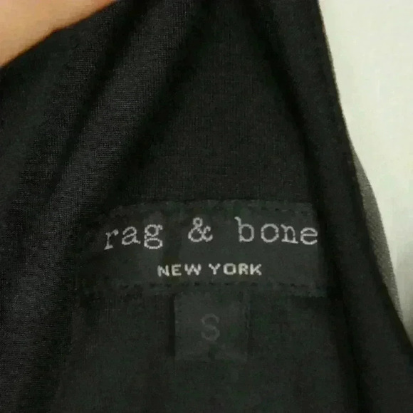 Rag & Bone New York Leather Trim Grey High Low Sleeveless Tank Top - Picture 7 of 7